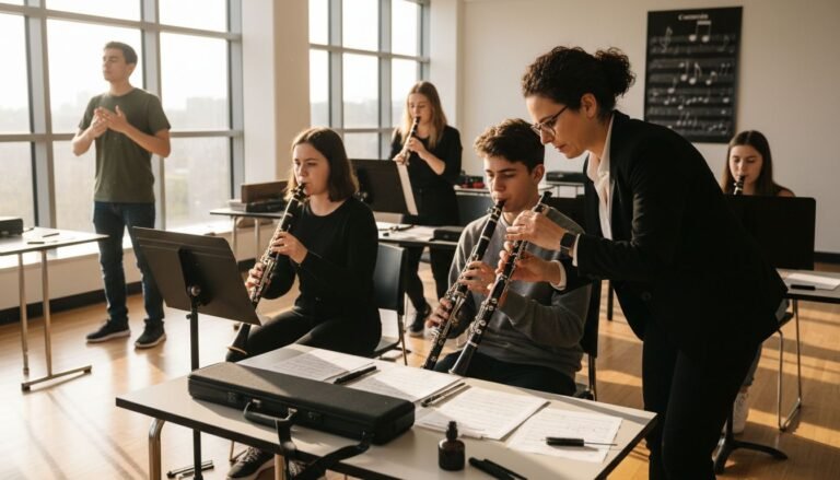 clarinet lesson classroom