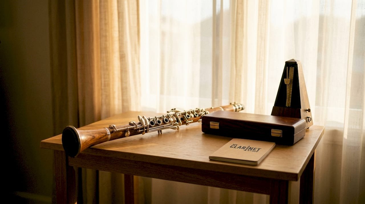 How to Prep for Clarinet Auditions: A Practical Guide Clarinet and accessories setup in music room