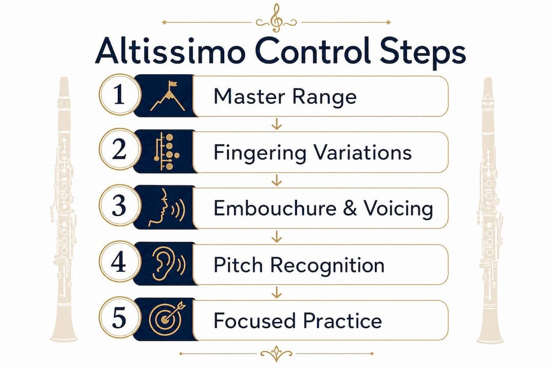 Infographic outlining key altissimo technique steps