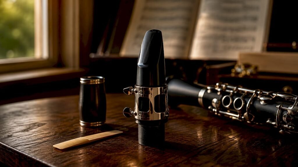 How to Test Mouthpieces at Home: A Practical Guide Clarinet mouthpiece and ligature close-up on warm surface