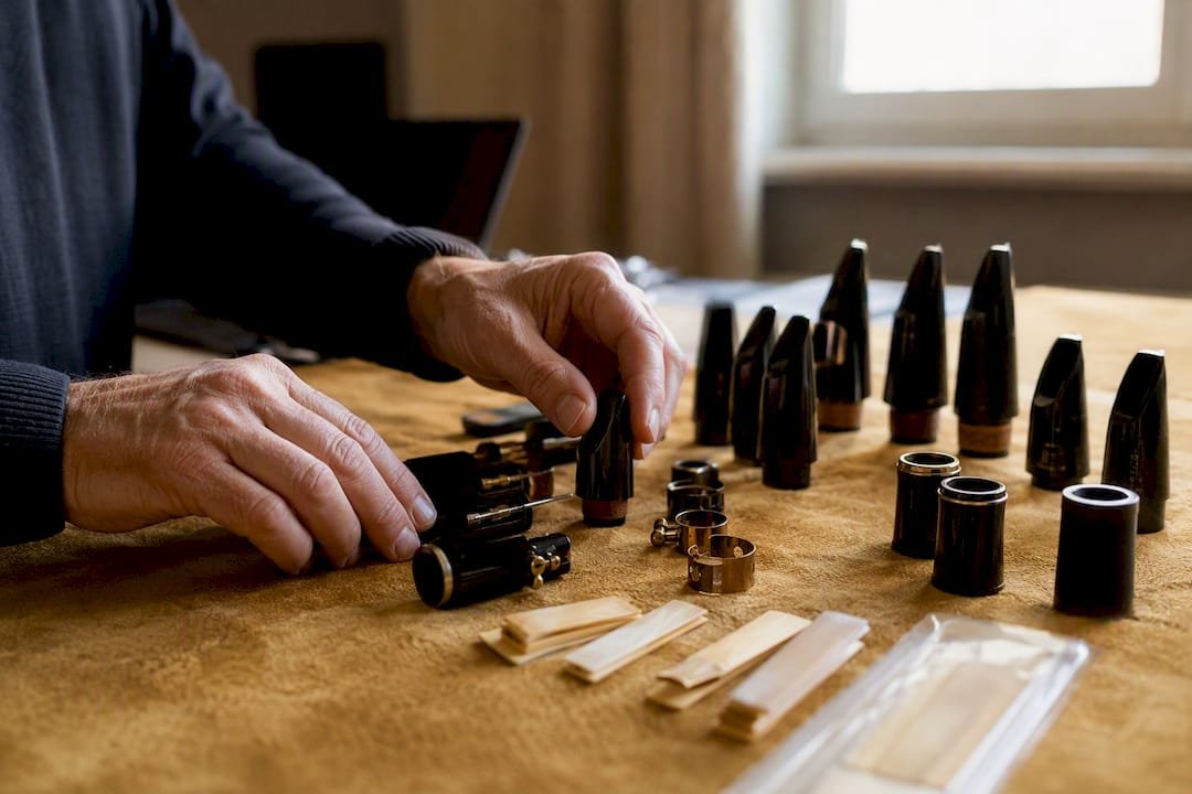 James Falzone: Clarinetist, Composer, and Educator Clarinet equipment arranged for teaching session