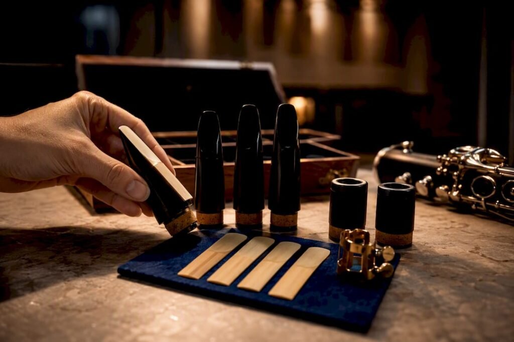 Clarinet mouthpieces prepared for comparison