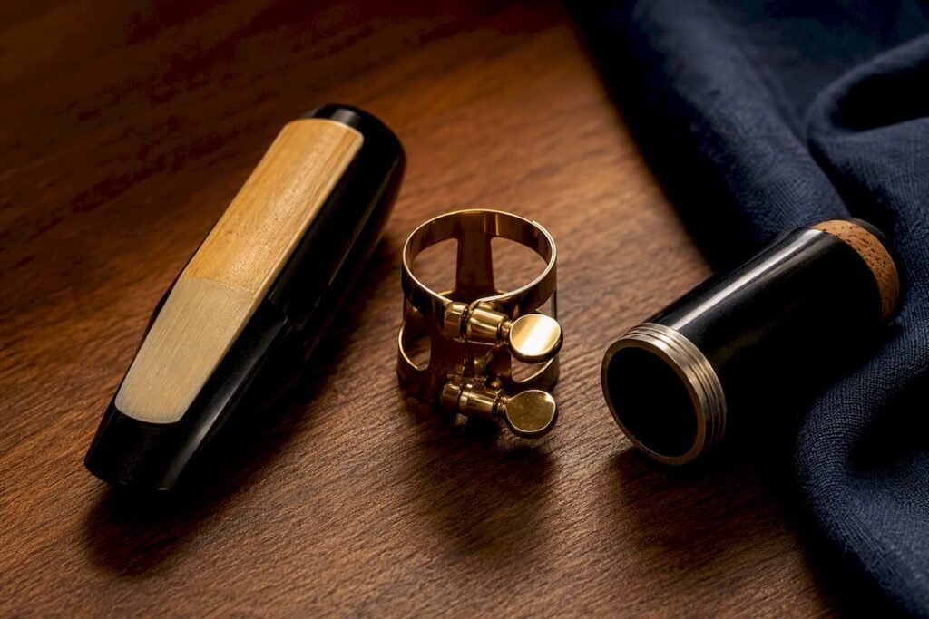 Clarinet mouthpiece reed and ligature assembly